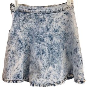 REDFOX JEANS Acid Wash Stretch Skater Skirt XS/SMALL Grunge Emo Mini Kpop